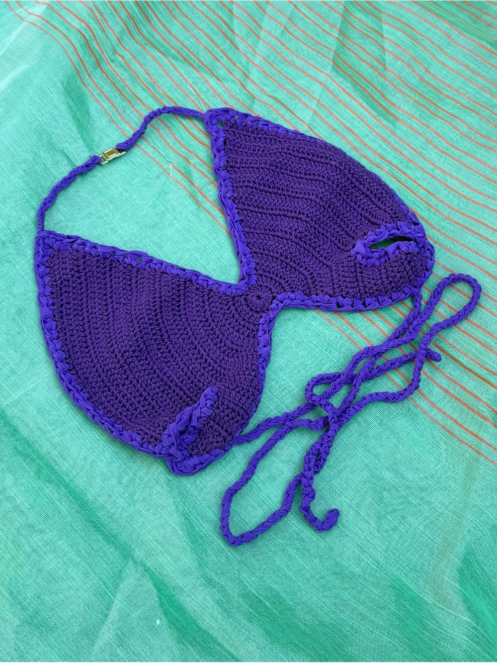 Forte_Forte Handcrafted Purple Crochet Top